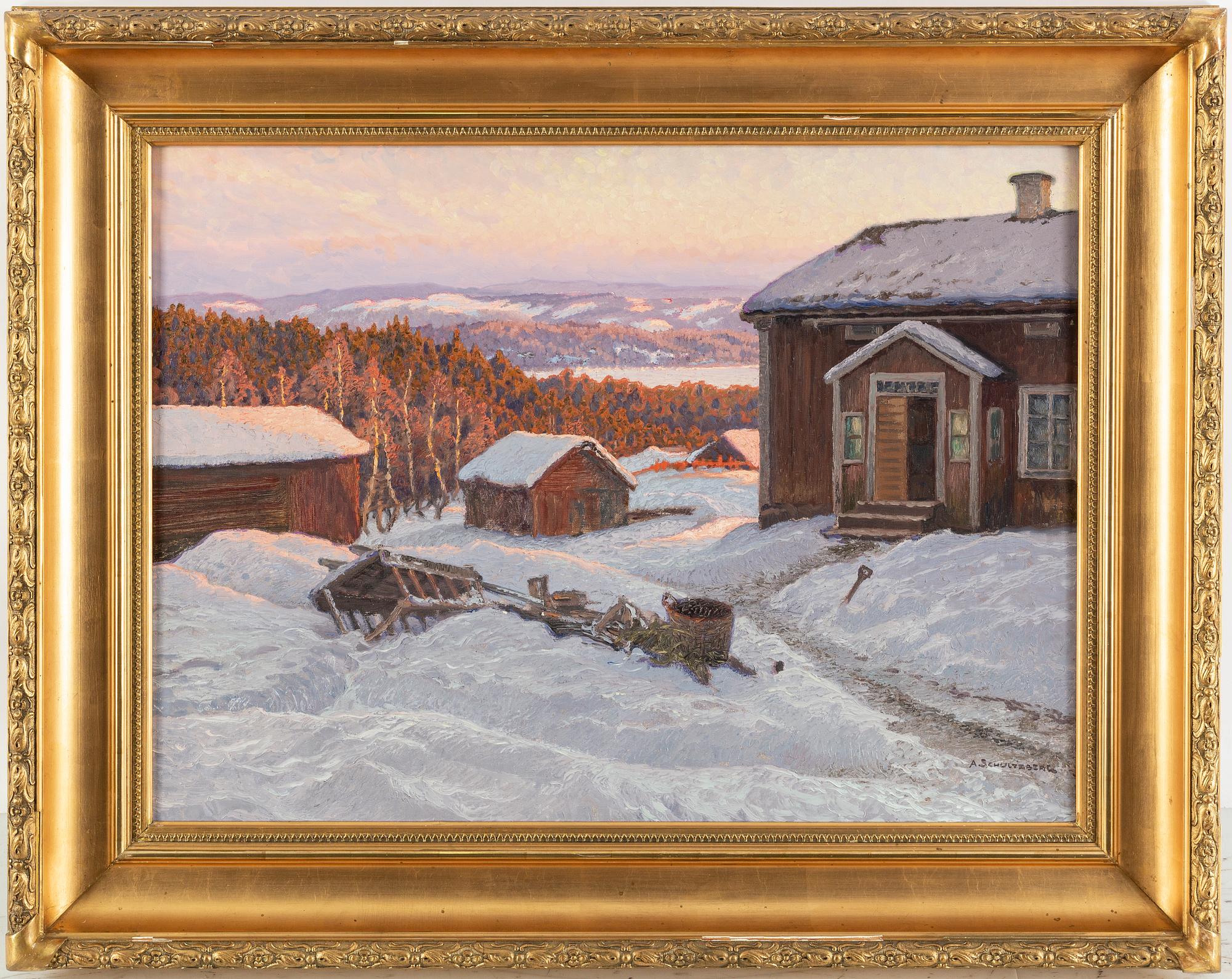 ANSHELM SCHULTZBERG, oil on canvas, signed.
