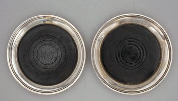 COASTERS, 2 st, silver, Danmark, 1951.