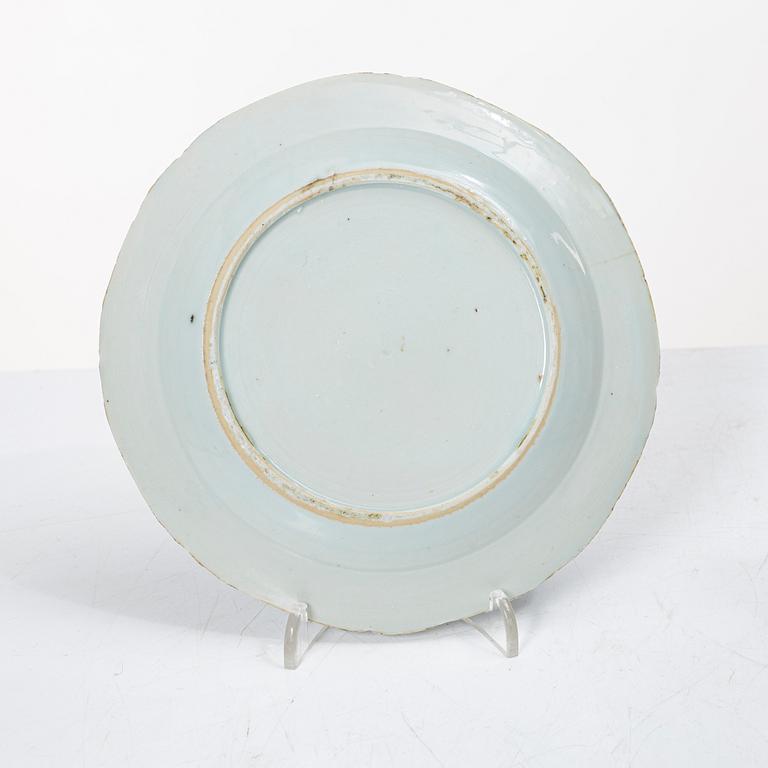 Tallrikar, 16 st, porslin, Kina, Qianlong (1736-95).