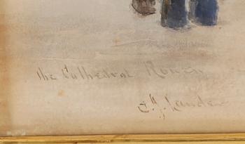 CHARLES JAMES LAUDER, akvarell, sign.