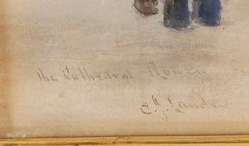 CHARLES JAMES LAUDER, akvarell, sign.