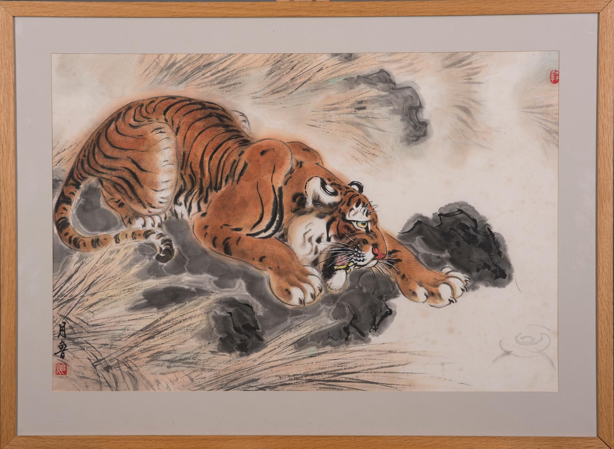 MÅLNING, på papper, Kina, 1900-talets senare hälft.