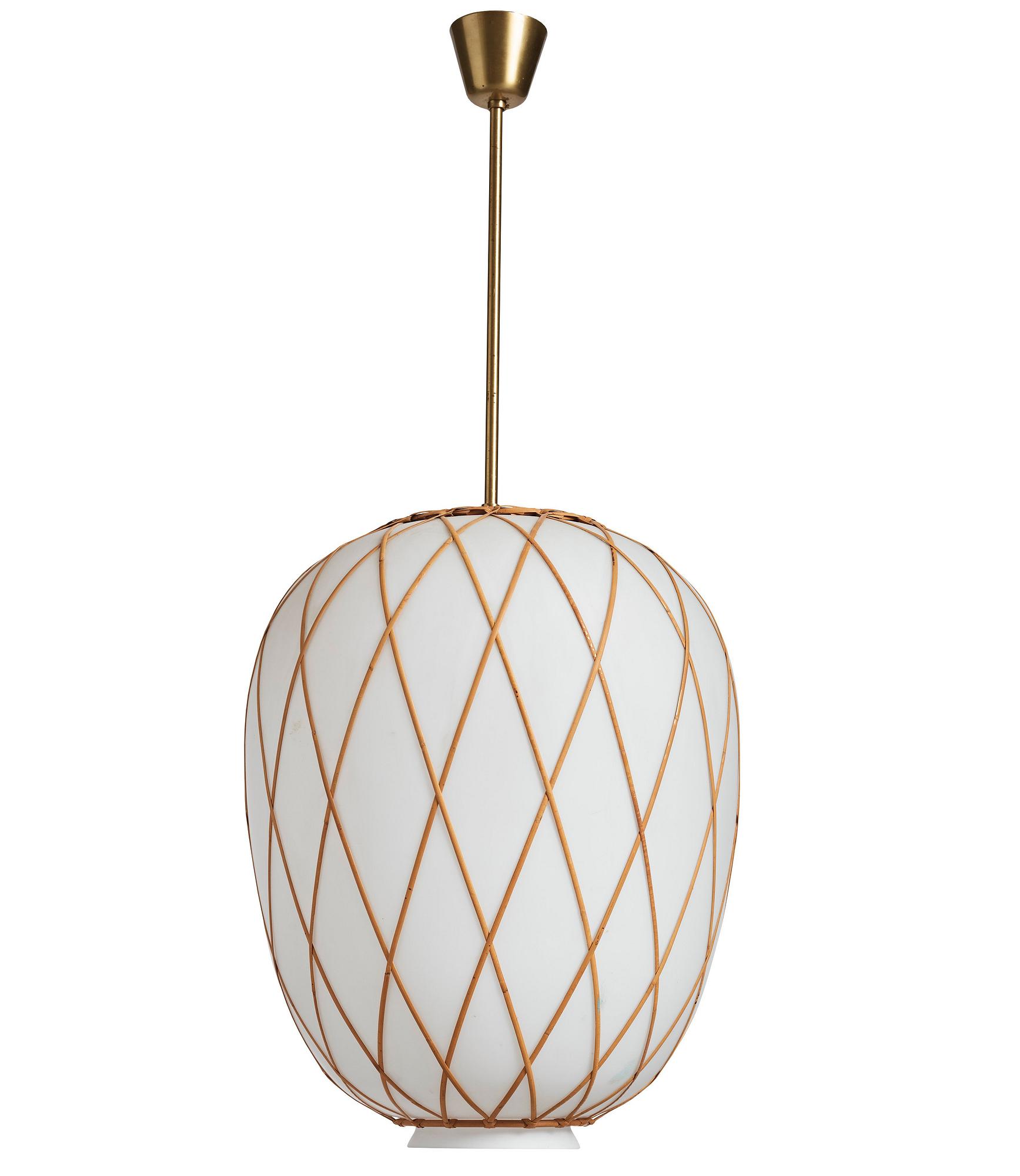 Harald Notini, taklampa, modell "11555" Arvid Böhlmarks Lampfabrik, Stockholm 1940-tal.
