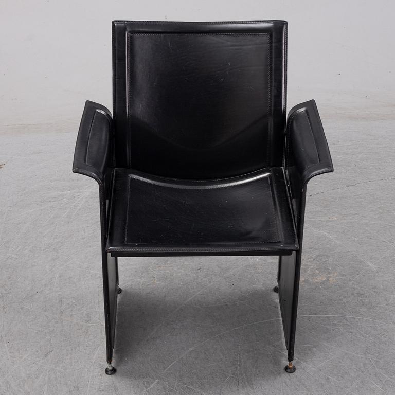 Tito Agnoli, 6 leather 'Korium' chairs.  Matteo Grassi.