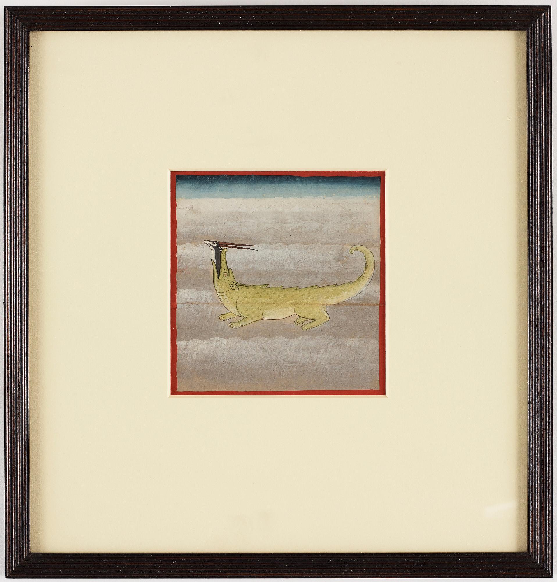 DELAR av ALBUMBLAD, två stycken. Indien, Rajasthan, Jaipur, 1800-tal.