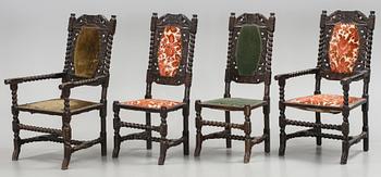 STOLAR, 10 st, barockstil, 1800-tal.