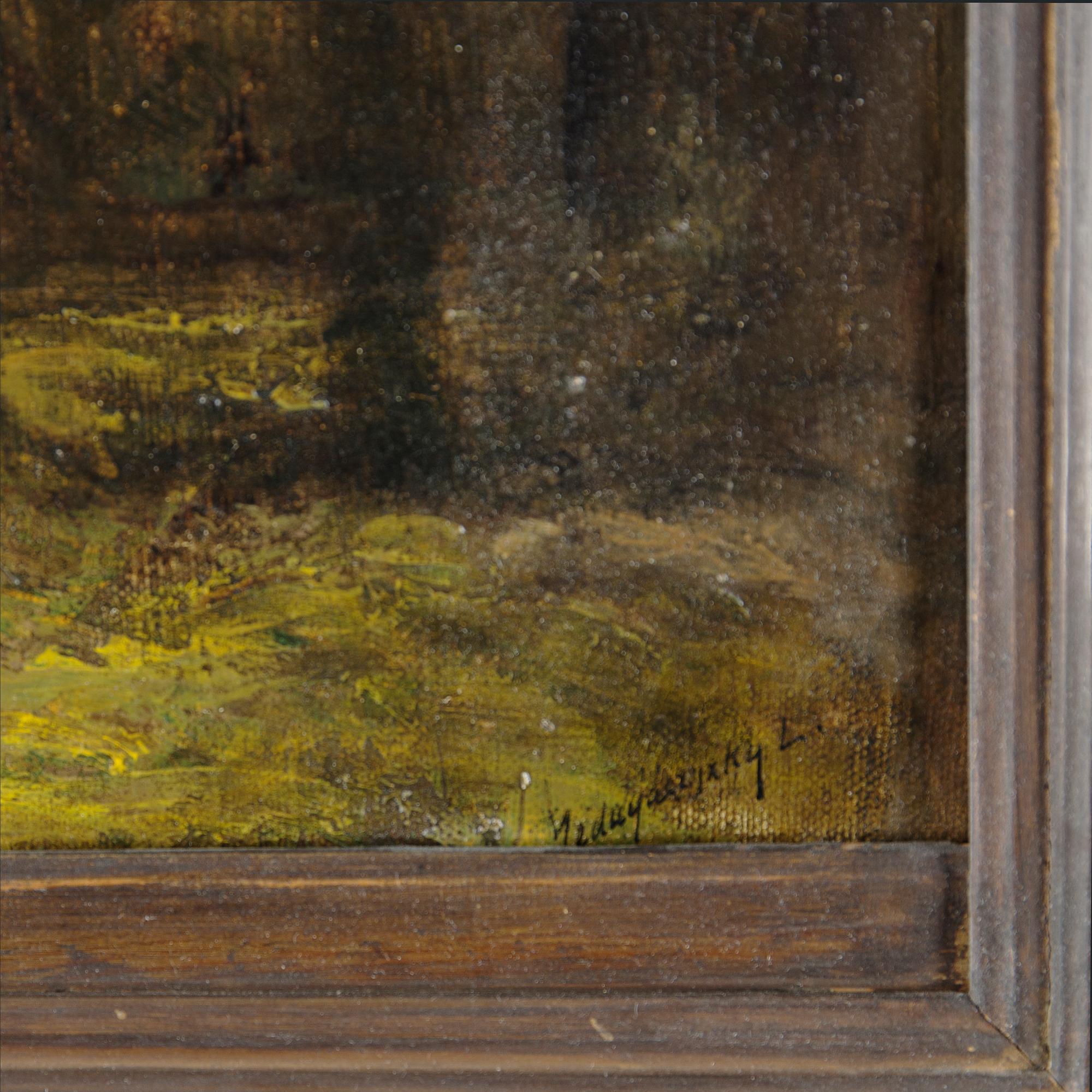 OKÄND KONSTNÄR, olja på duk, bär signatur, 1800-tal.