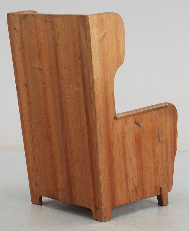 An Axel Einar Hjorth 'Lovö' pine armchair by NK, 1930's.