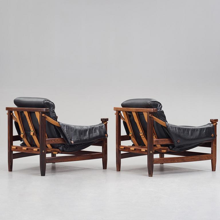 Jean Gillon, a pair of easy chairs "Bertioga", for Italma Wood Art, Brazil 1960's.