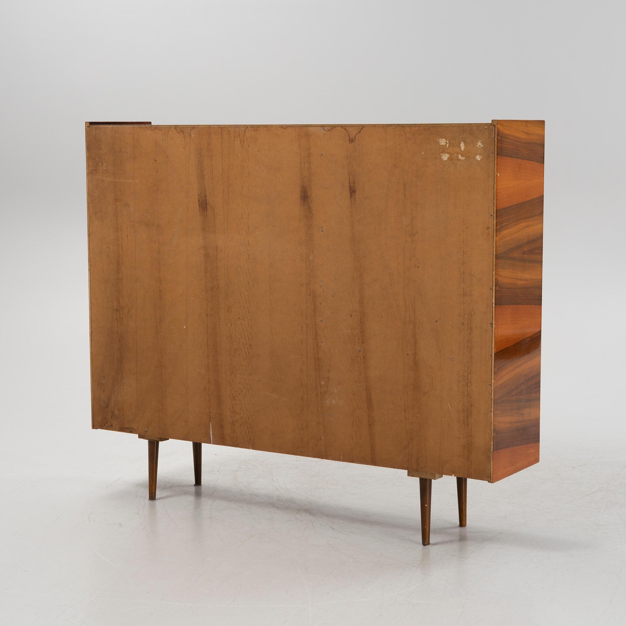 A walnut veneered cabinet, 1950's/60's.