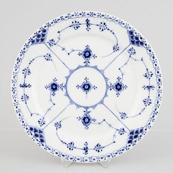 A 'Blue Fluted Half Lace' porcelain dish, Royal Copenhagen, model '538', 1893-1923.