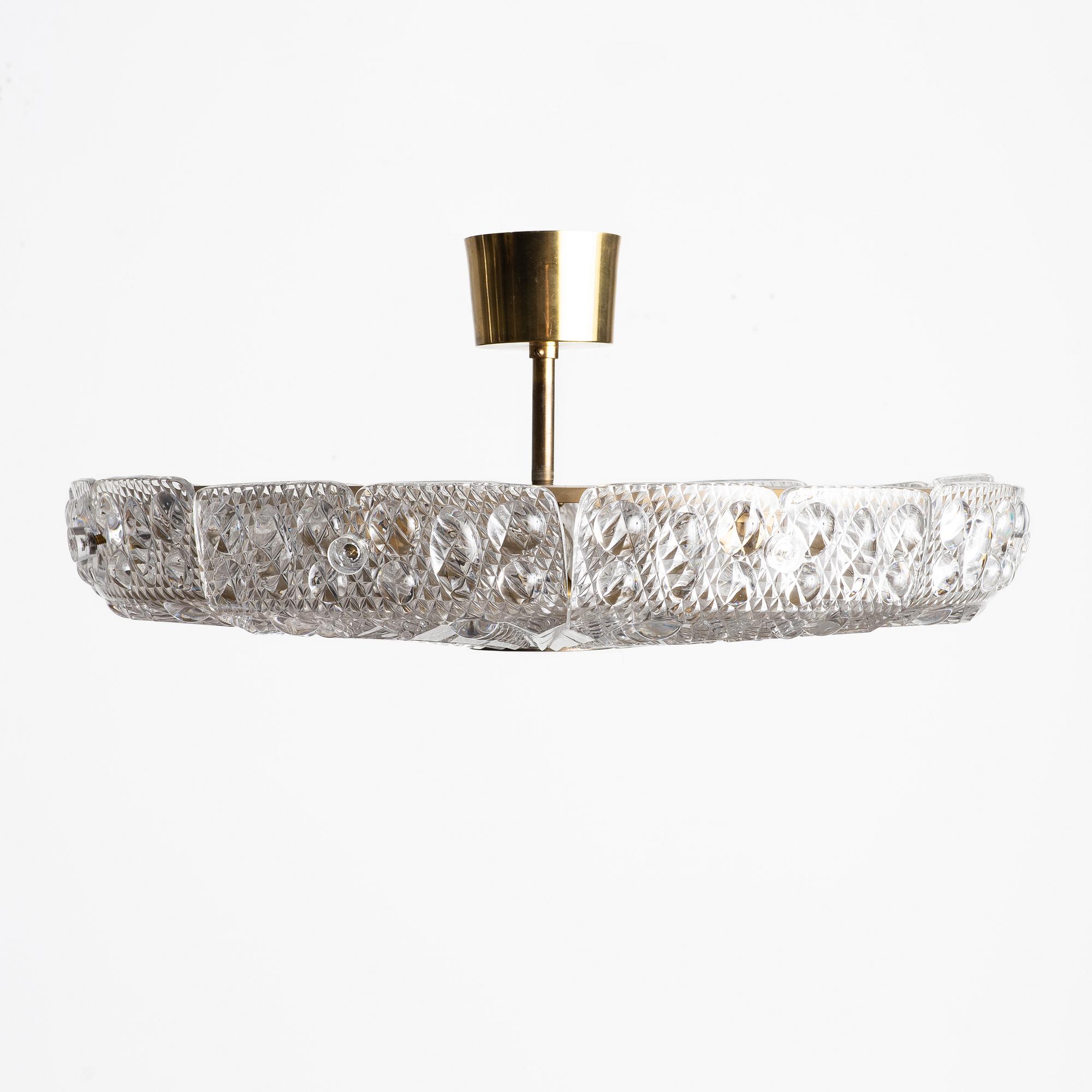 Carl Fagerlund, a ceiling lamp, Orrefors, second half of the 20th century.