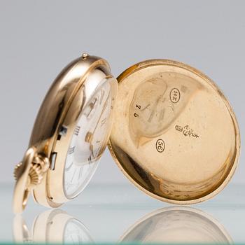 DAMUR / HÄNGE, 14K (56) guld, dubbelboett, Borel Neuchatel, I.E. Morosov etui.