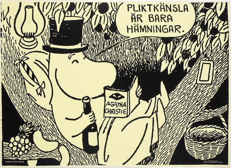 PLANSCHER, 6 st, Tove Jansson, Bulls Presstjänst, Stockholm, 1960-tal.