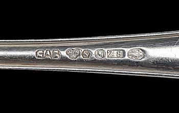 BESTICKUPPSÄTTNING, silver, ca 129 delar, GAB, Stockholm, 1945. Totalvikt ca 4273 g.