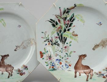 TALLRIKAR, 4 st, porslin, Kina, 1700-tal.