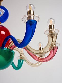 Gio Ponti, a contemporary 12 light chandelier, for Venini, Italy.