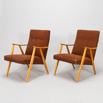 Ilmari Lappalainen, a pair of 1950s '2452' armchairs for Asko, Finland.