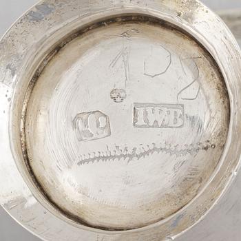 Three small silver beakers, including with mark of Jeremias Wallbom, Uddevalla, Sweden (active 1776-1808).