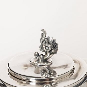 A 3-piece Swedish silver coffee service, marks of CG Hallberg, Stockholm 1947.