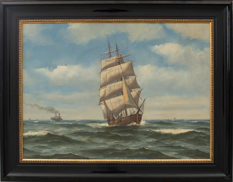 STEN BILLE, OIL ON CANVAS, SIGNED.