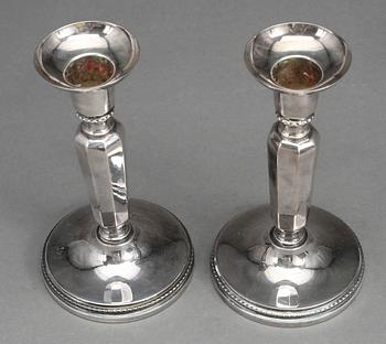 LJUSSTAKAR, ett par, silver, MGAB, Uppsala, 1974.