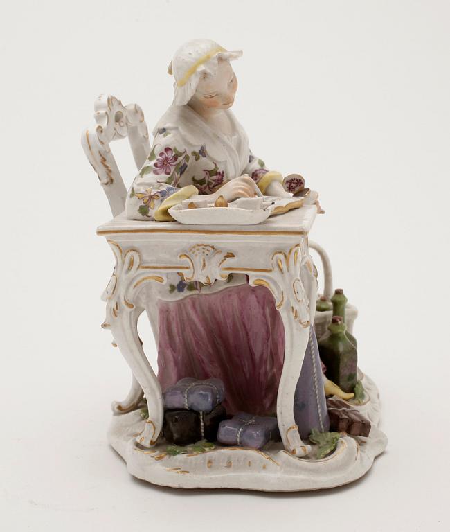 FIGURIN, porslin, Meissen. 1700-tal.