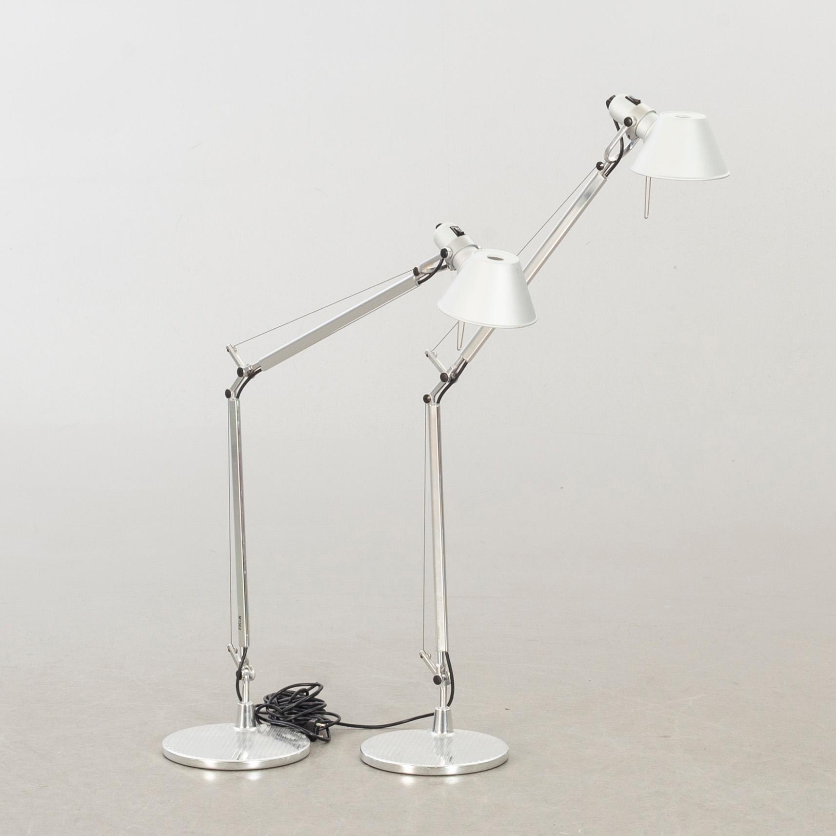 A pair of "Tolomeo", Michele De Lucchi and Giancarlo Fassina for Artemide italian table lamps.