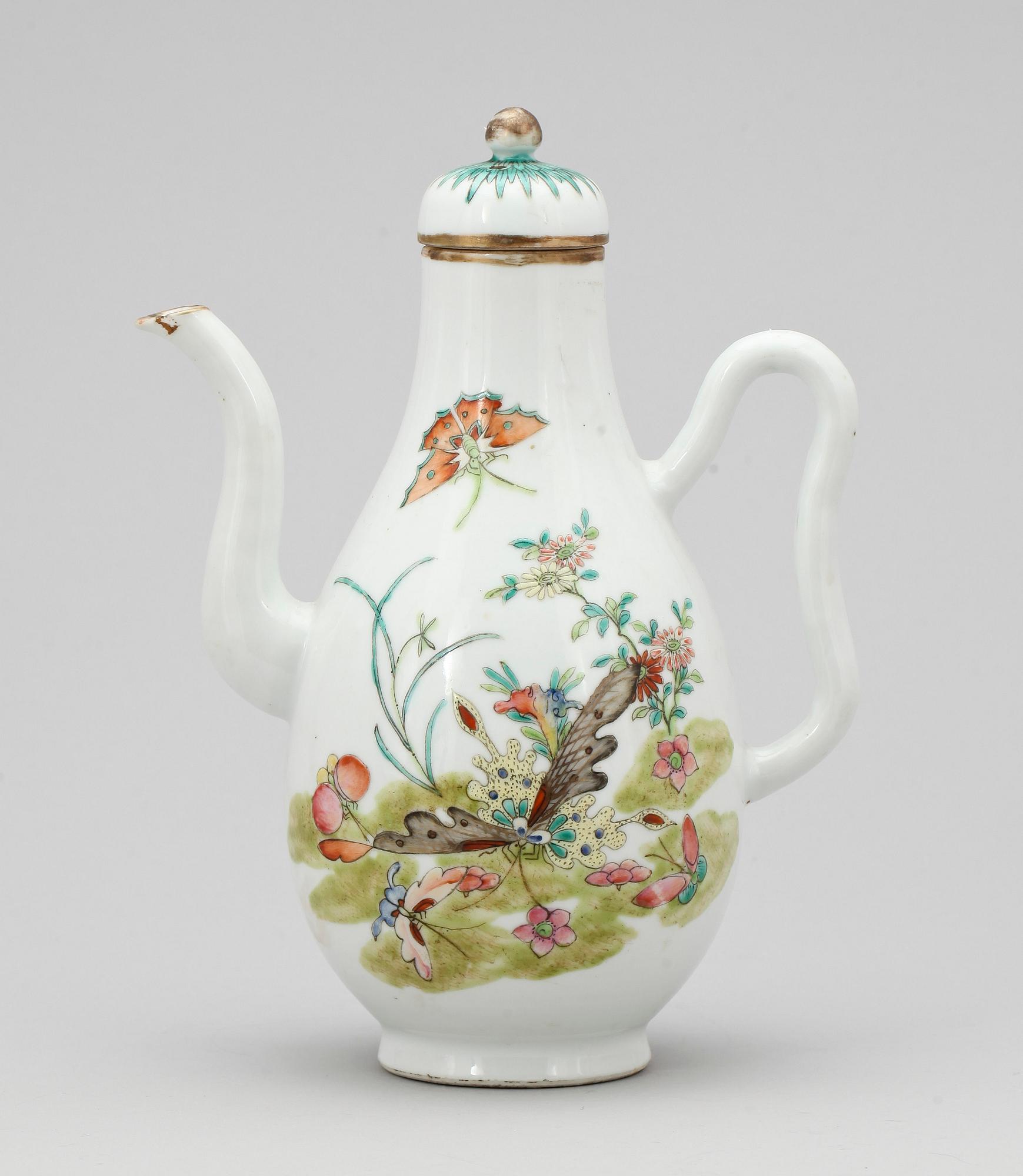 KAFFEKANNA, porslin, Kina 1800-tal.
