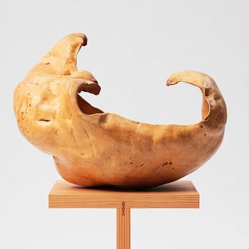 A burr wood bowl, 20th century.