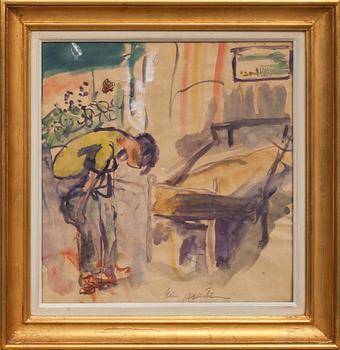 ERIK HALLSTRÖM, akvarell och pastell, signerad.