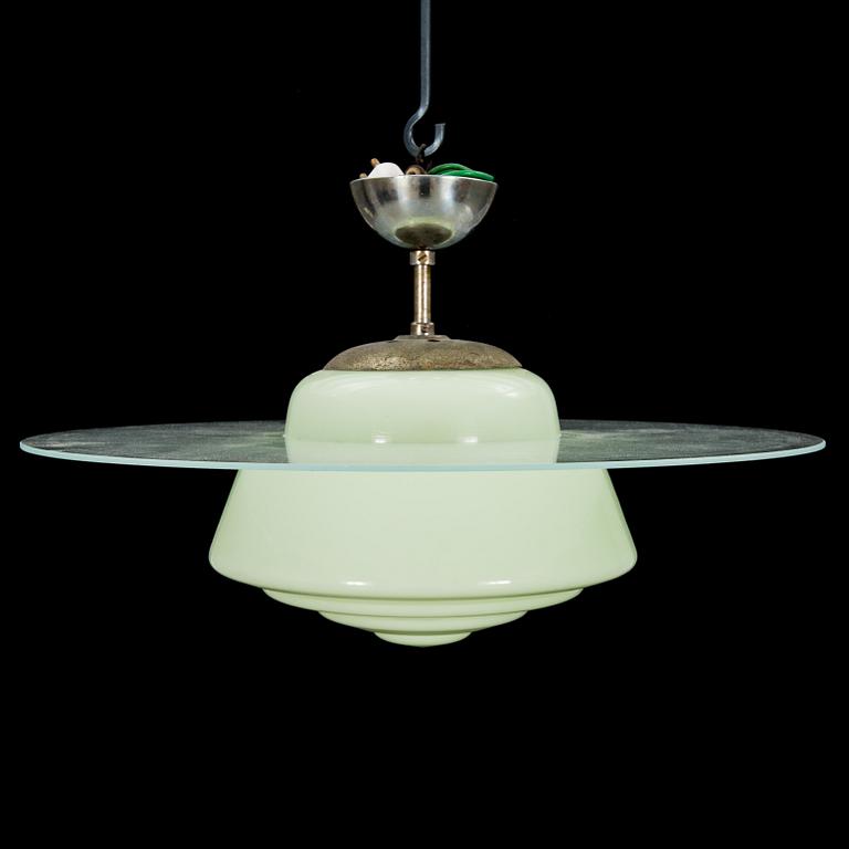 TAKLAMPA, glas 1940-tal. Diam 45 cm.