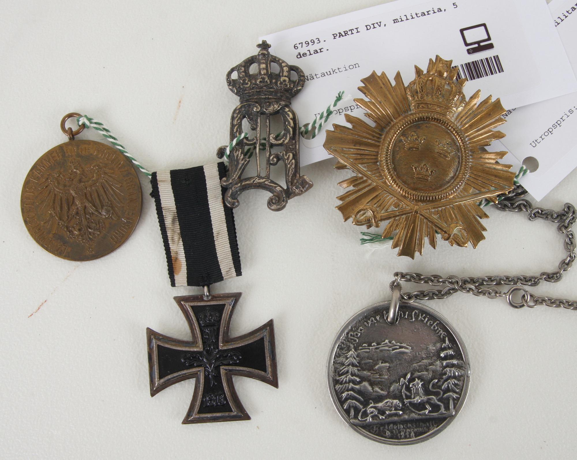 PARTI DIV, militaria, 5 delar.