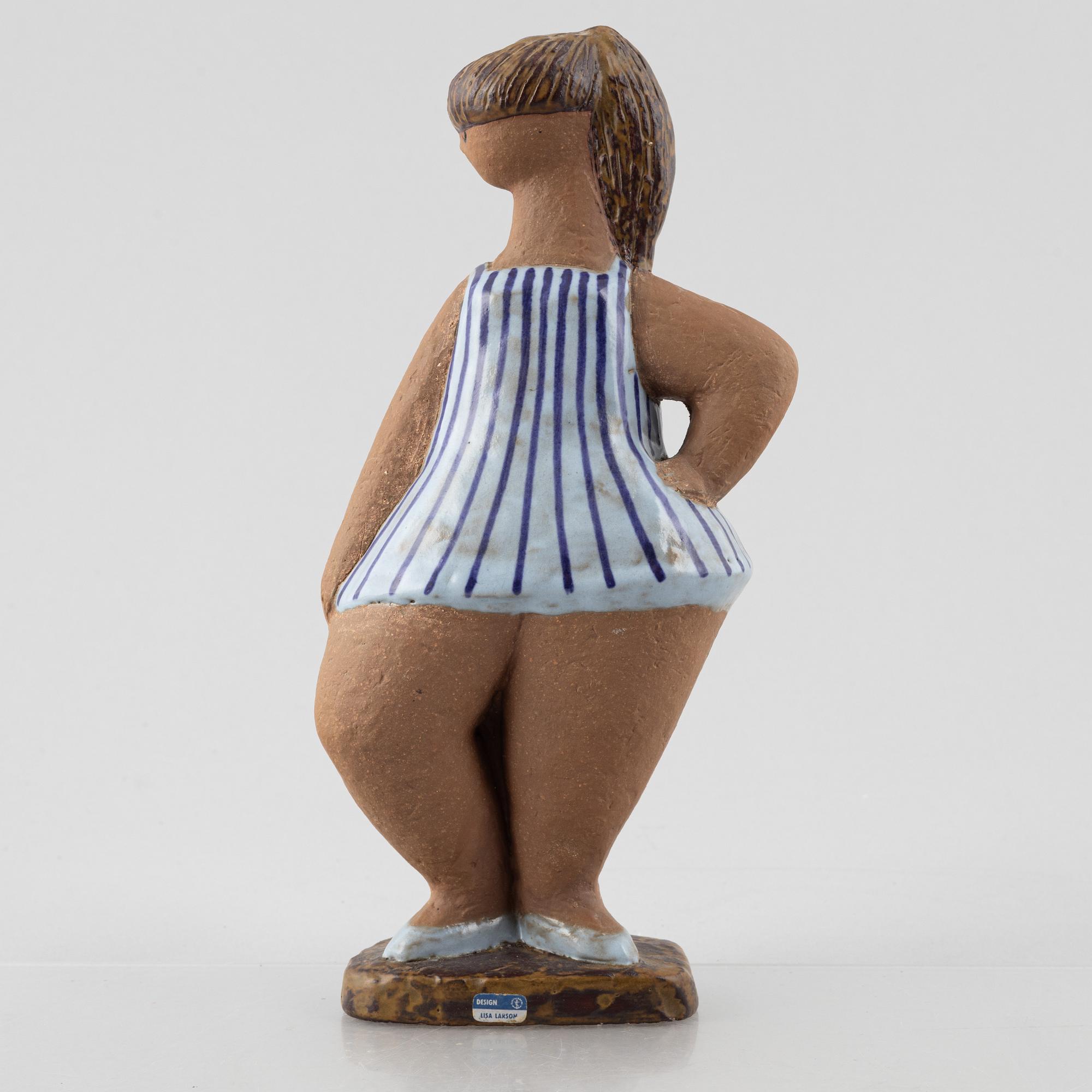 Lisa Larson, figurin, stengods, "Dora", ur serien "ABC-flickor", Gustavsberg.