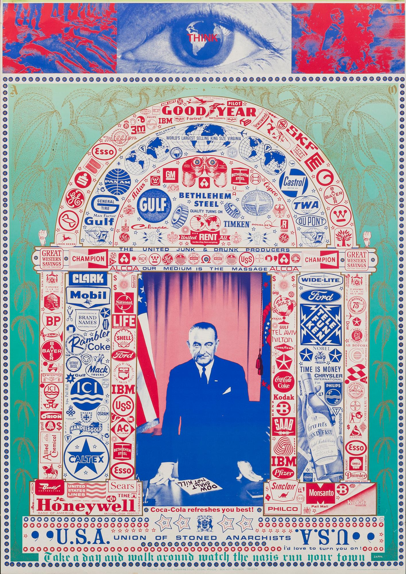 STURE JOHANNESSON, affisch, "Think" 1960-tal.