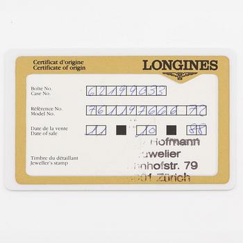 Longines, armbandsur, 25 x 29 (34,5) mm.