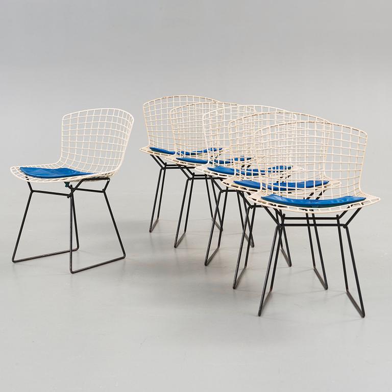 Harry Bertoia, a set of six white lacquered 'Side chairs', Knoll, 1950's-60's.