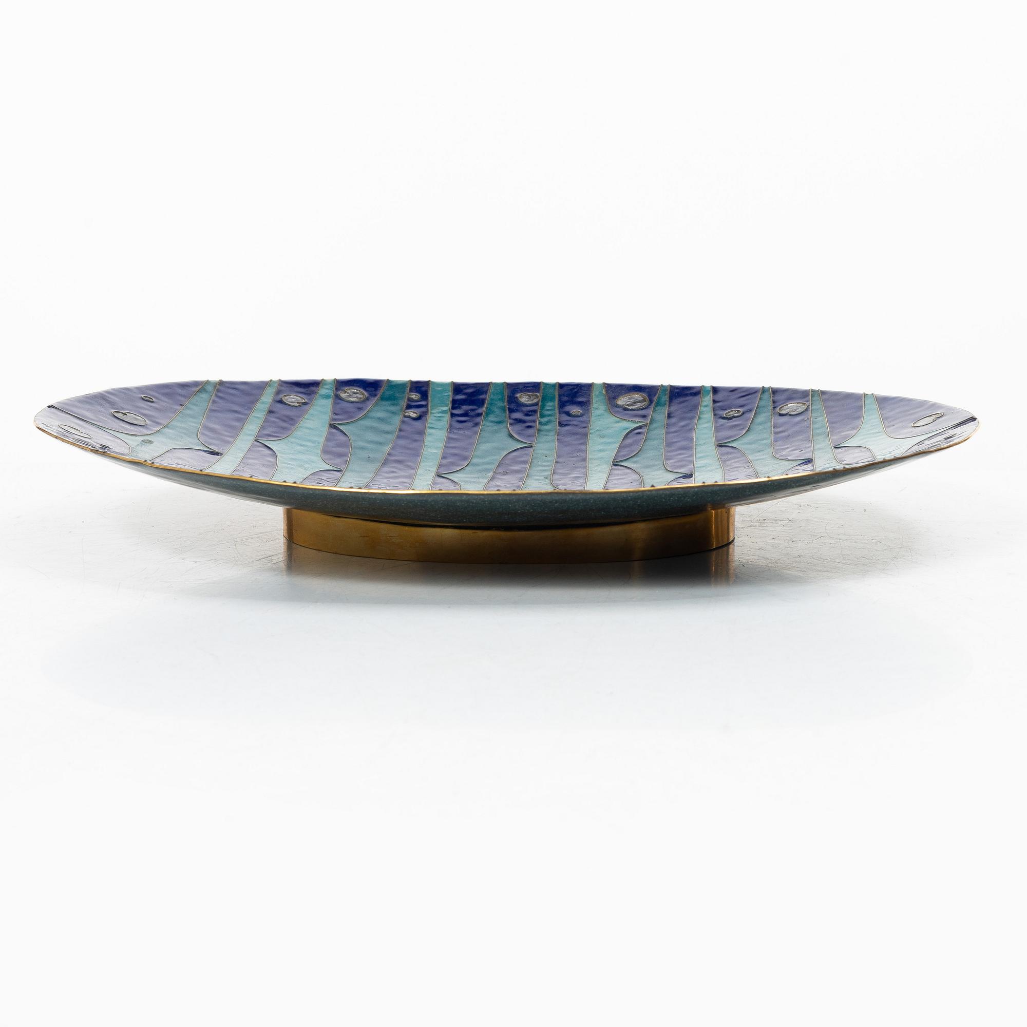 Barbro Littmarck, a brass and enamel dish, WA Bolin.