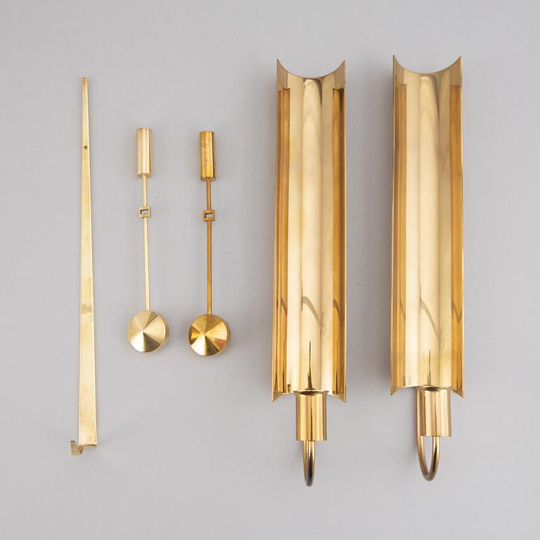 PIERRE FORSSELL, four brass wall sconces, Skultuna.