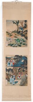 A hanging scroll painting by anonymous Chinese artist, Qing dynasty, 19th Century.