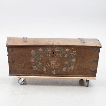 A swedish wooden chest, dated 1798.
