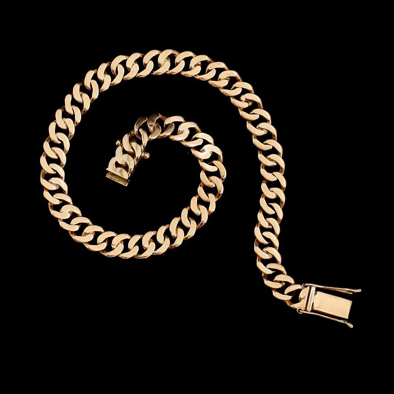 ARMBAND, 18K guld, svenska stämplar JP Stockholm 1945. Vikt 12 g.