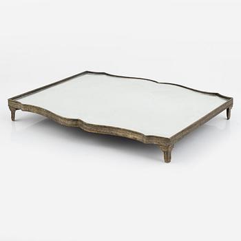 A Gustavian mirrored brass 'surtout de table', Stockholm, late 18th century.
