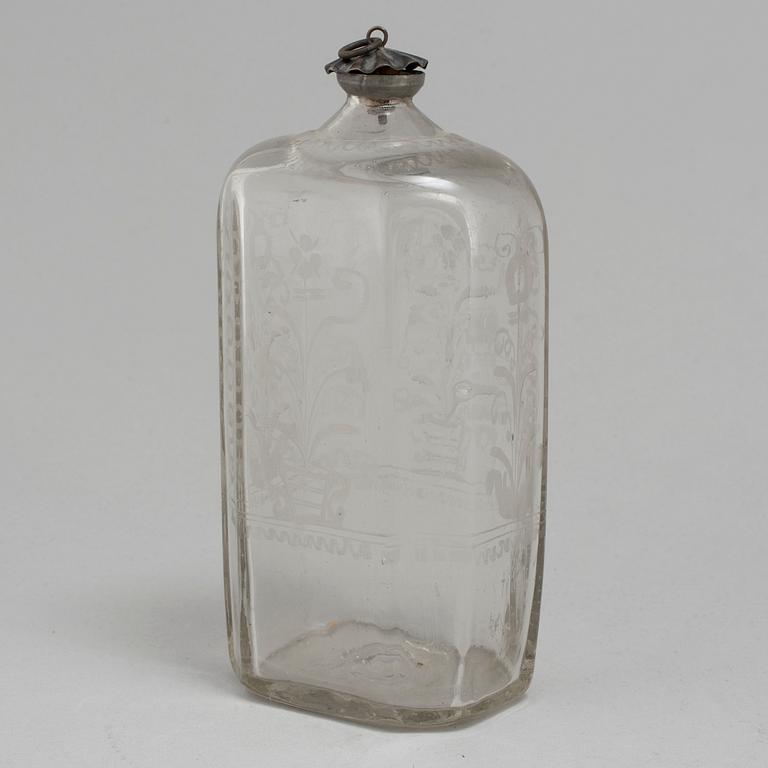 BRÄNNVINSFLASKA, 1700-tal.