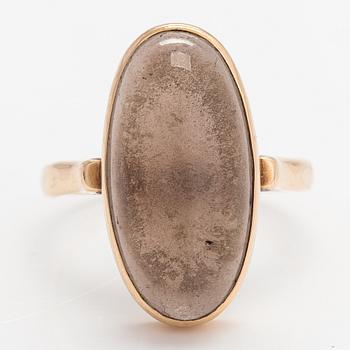 A 14K gold ring with a smoky quartz. Westerback, Helsinki 1957.