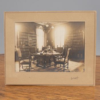 An oak library table, 1890's.
