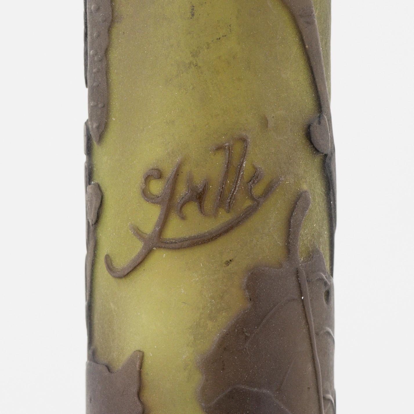 Emile Gallé, vas, överfångsglas, Jugend, Nancy, Frankrike.