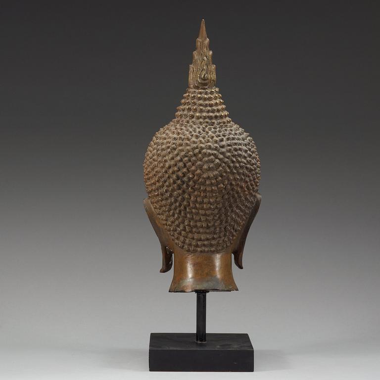 BUDDHAHUVUD, brons. Thailand, 1700-tal.