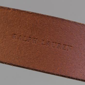 A brown belt by Ralph Lauren.