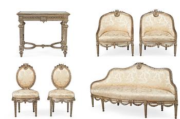 279. A RUSSIAN IMPERIAL FURNITURE SET, 6 PIECES.